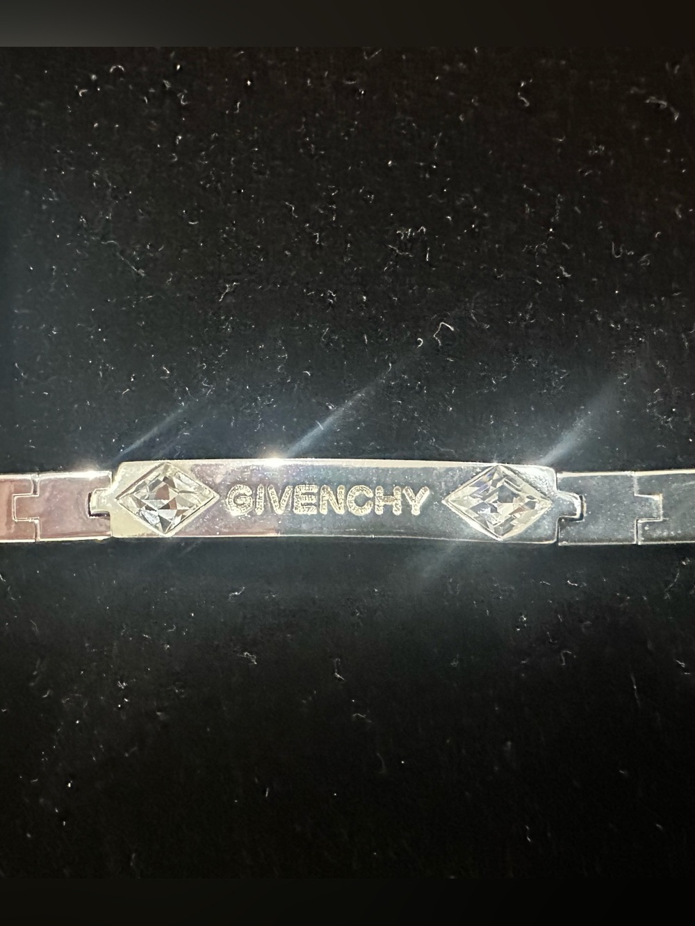 BRAND NEW Givenchy Silver Logo Crystal Flex Bracelet